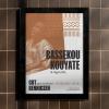 Poster in a frame on a tiled wall promoting a concert by Bassekou Kouyate at Gut Bennigsen.