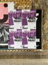 Four pasted Mingus Project at Gut Bennigsen concert posters on a brick wall in Hannover, Germany.