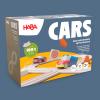 Haba Cars My First Racetrack Packaging Design by Transatlantika on slate blue background.