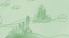 Mia Via animation illustration of the tuscan landscape a green continuous line drawing style with textured shading