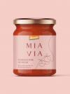 Mia via tomato sauce packaging design