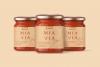 Mia via tomato sauces packaging design