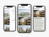 Mobile views of the website for Schaltraum Architecture designed by Transatlantika on Apple iPhones.
